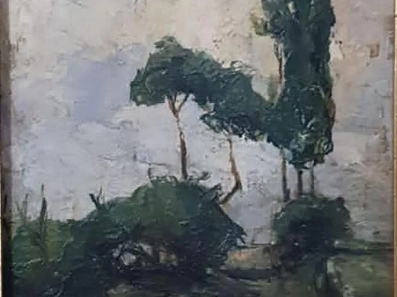 1866-Cesare Biscarra - Paesaggio di campagna